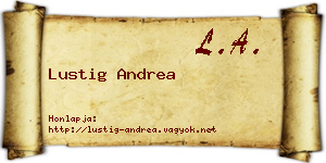 Lustig Andrea névjegykártya
